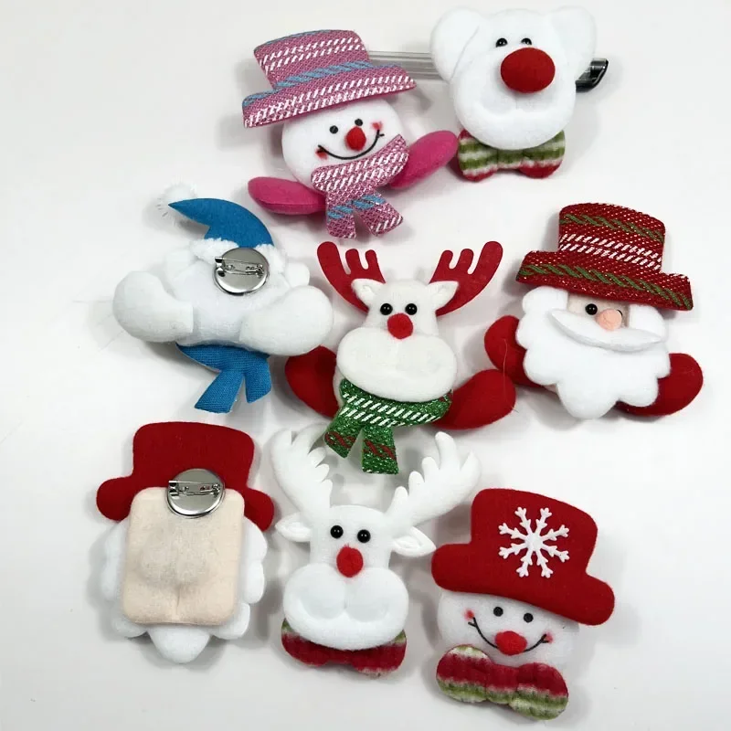 16PCS Christmas Flashing Brooch Pins Light Up Badge Kids Adults Toys Gift Glow LED Party Navidad Wedding Festival