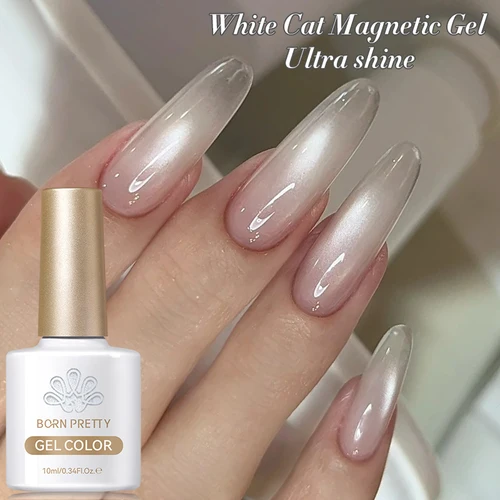 Imagen 2 del producto BORN PRETTY 10ml vidrio blanco agua luz gato Gel magnético gelatina Color rosa semipermanente remojo UV LED barniz manicura