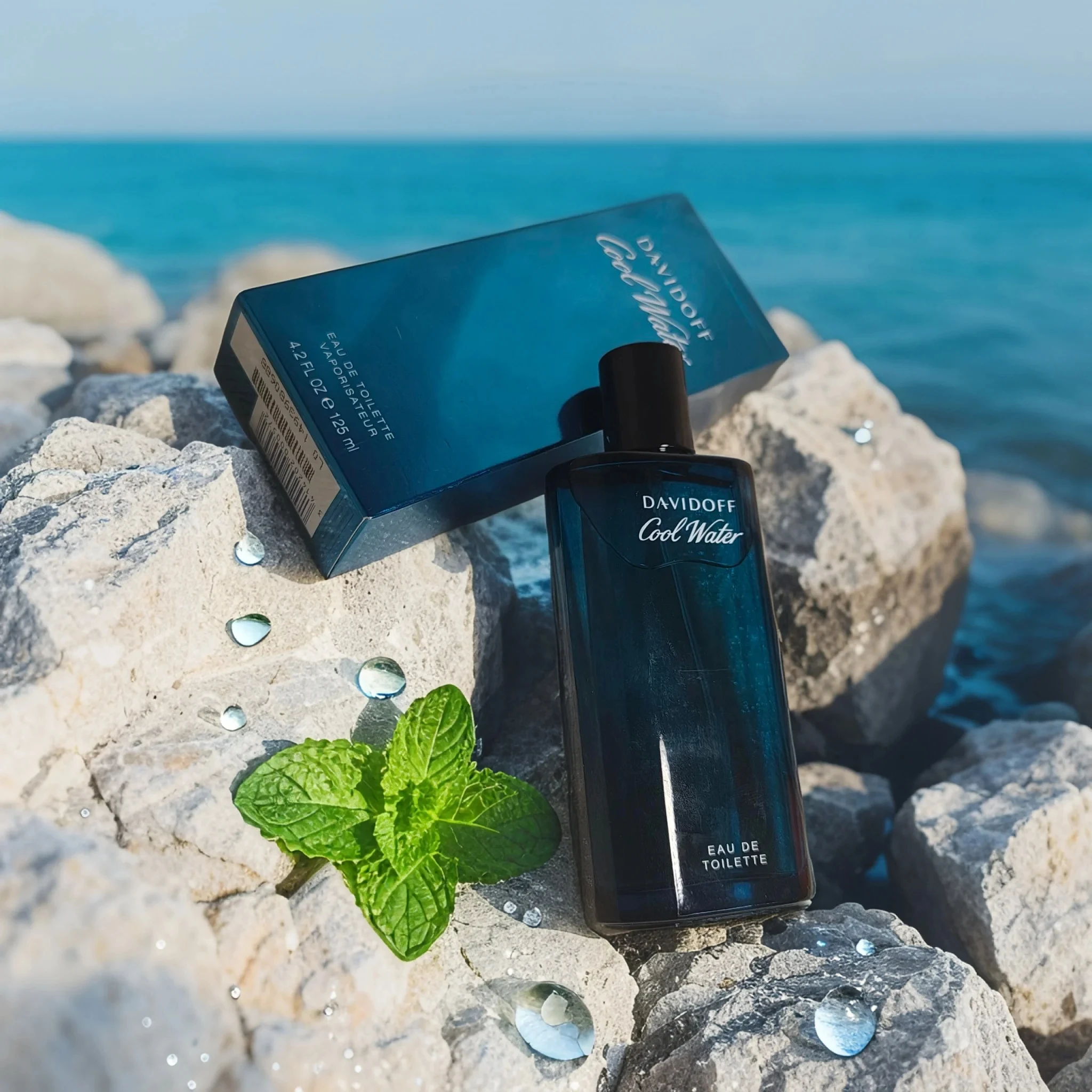 بخاخ Davidoff Cool Water Eau de Toilette للرجال، كولونيا عطرية طازجة تدوم طويلاً، عطر كلاسيكي 125 مل / 4.2 أونصة #1