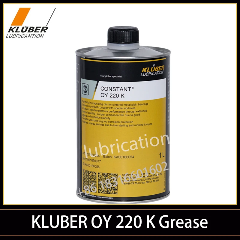 1L Kluber OY220K Lubrication Spindle Bearings CONSTANT OY 220 K for Sintered metal plain bearings used in precision engineering
