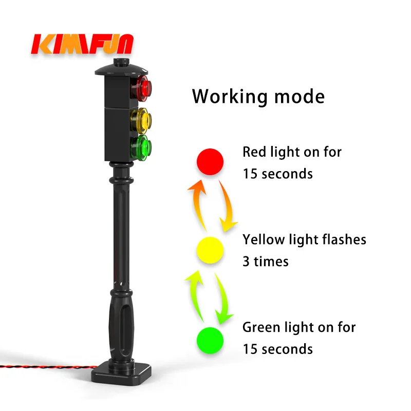 Building Blocks  LED Street Traffic Signal Light For Block City Series Bricks Block Set Model Educational Kids Gifts