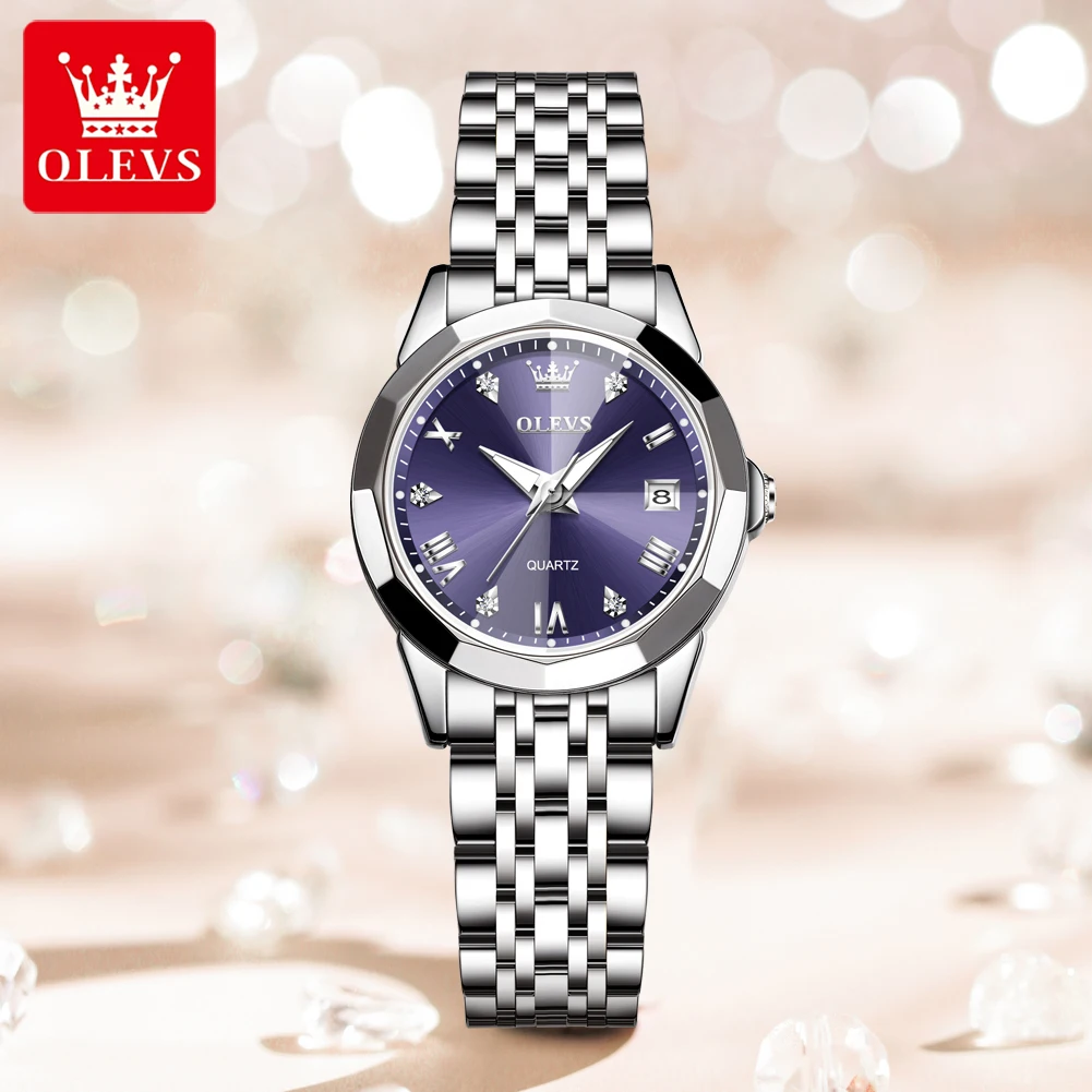 

OLEVS 9931 Watches For Woman Elegant Original Square Quartz Watch Waterproof Luminous Automatic Date Ladies Watch Gifts