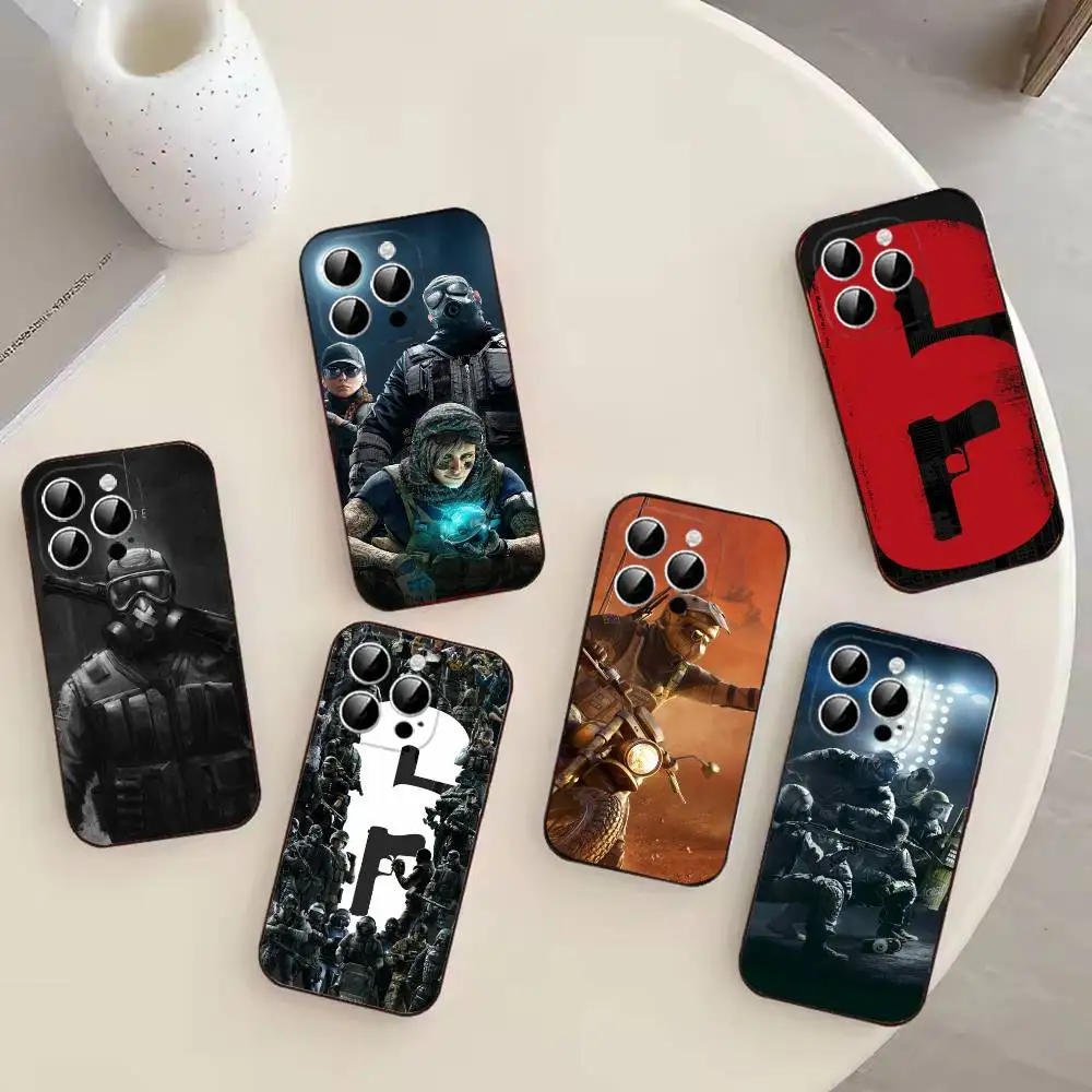 R-Rainbow-Six Siege Cell Phone Case For iPhone 17 pro max,16,15,14,13,12,11 Plus,Pro Max,XS,mini,Cover Cell Fashion Black