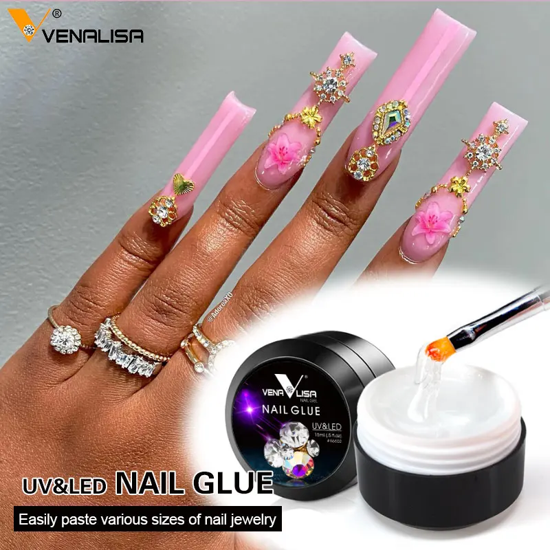 Venalisa Fabrik Klebegel Transparent Klarfarben Lieferant Diamant Dickes Nagelgel Diamant-Dekorationskleber Stickgel Festes Gel – Detail 4
