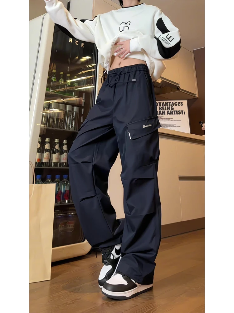 

Американская рабочая одежда в стиле ретро, брюки, мужские весенне-осенние новые повседневные свободные брюки Spor, прямые брюки из полиэфирного волокна