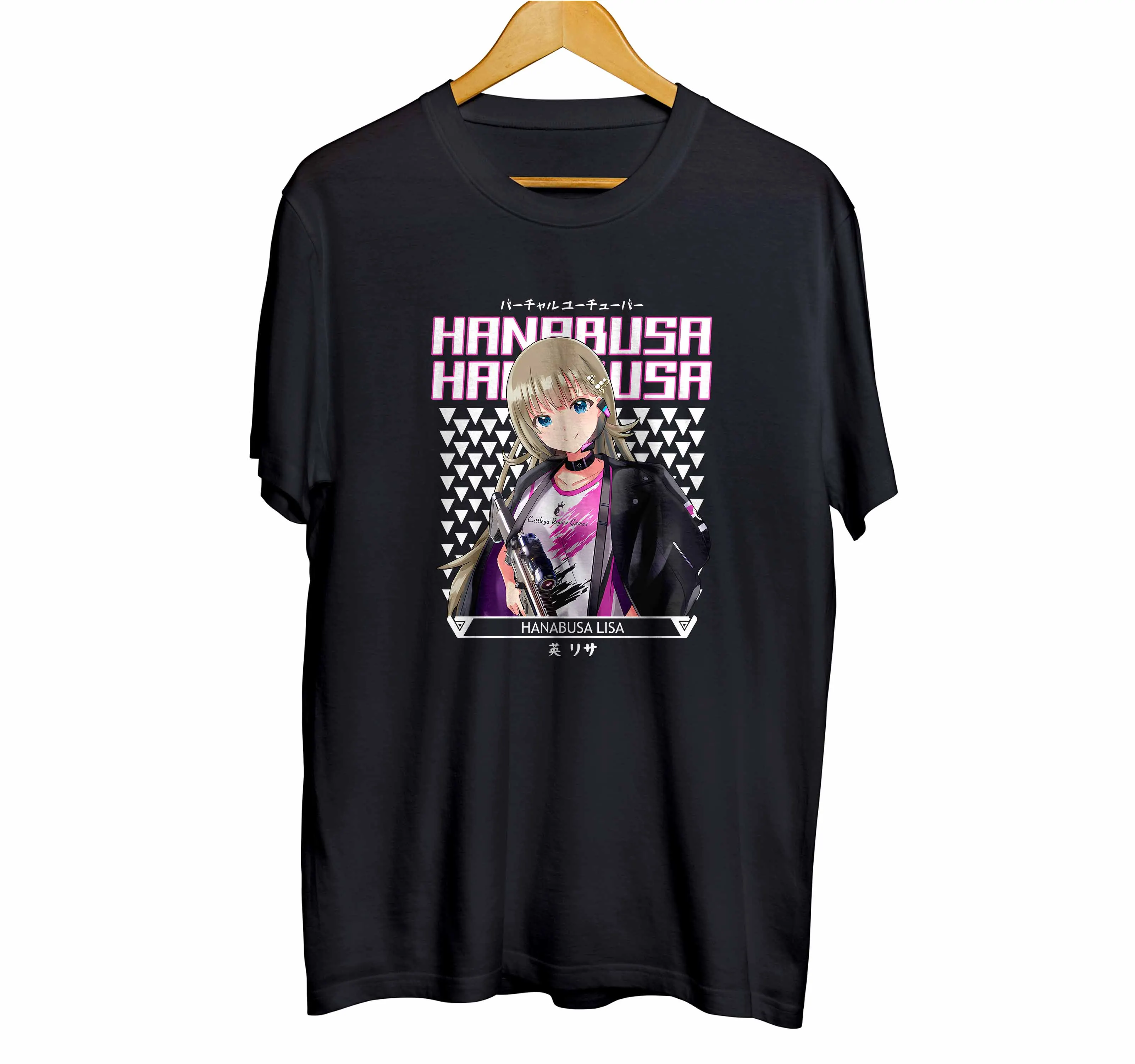 T-shirt distroanime vtuber HANABUSA LISA - VSPOT 100% combed 30s