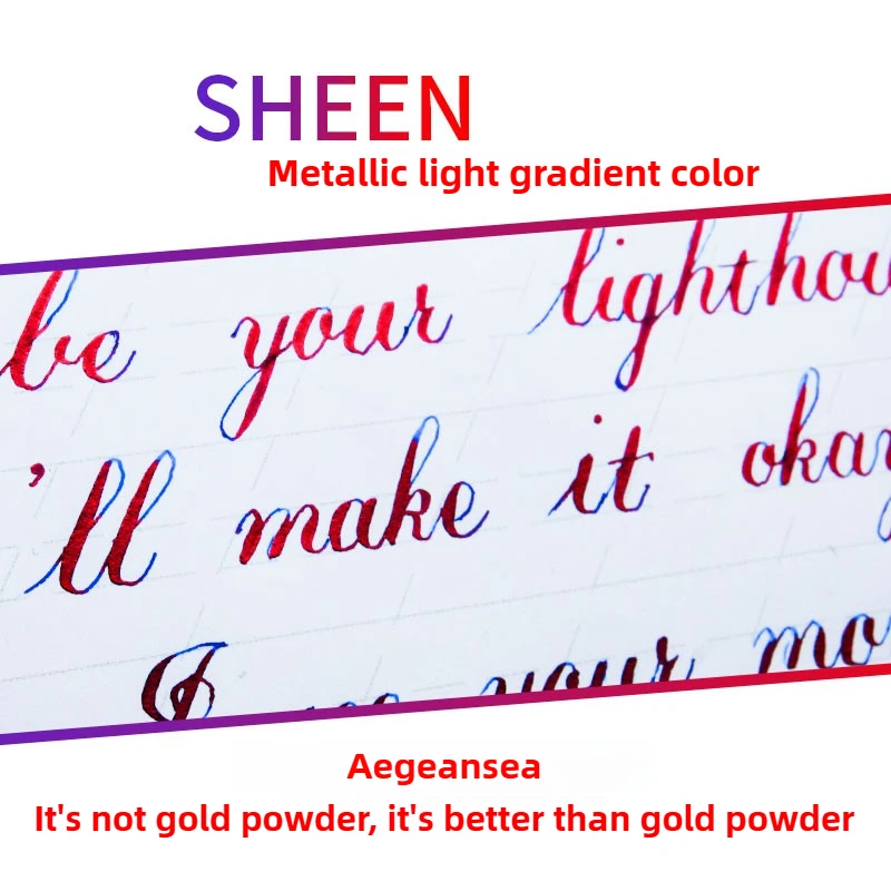 Ostrich 8 Colors Sheen Series 30/18ml Colorful Ink Metallic Gradient Fountain Pen Ink Non Carbon Dip Pen Calligraphy Stationery