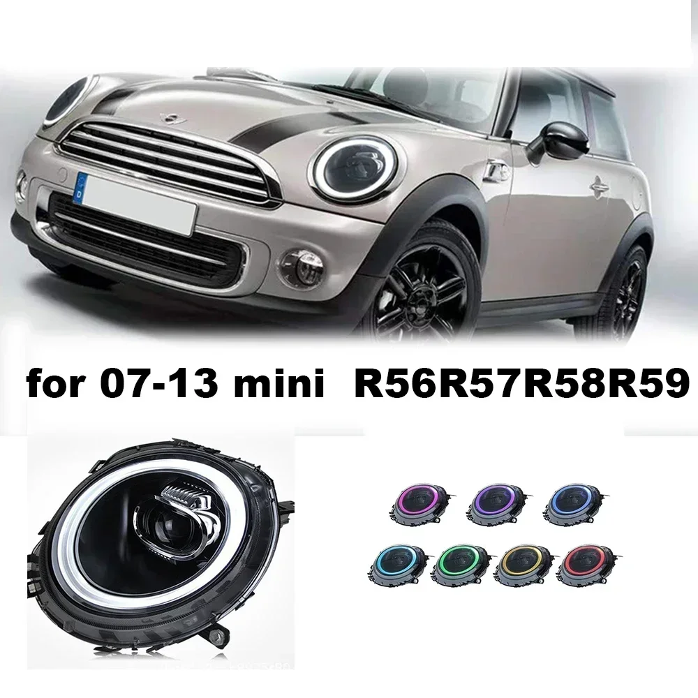 

Headlight Assembly 07-13 For BMW Mini R56 R57R58R59Modified with Optical Guide LED Daylight LED Lens