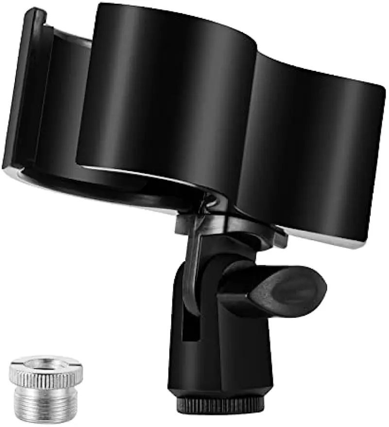 Upgraded Microphone Clip, Adjustable Mic Holder with Outer Diameter Between 32-60mm with 5/8