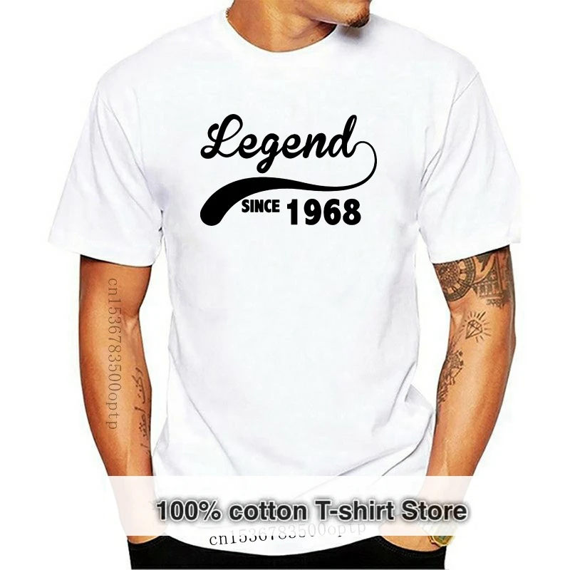 2024 Summer T-Shirts For Men Funny Short Sleeve Cotton T-Shirts Legend Since 1968 Printed T-Shirt Men