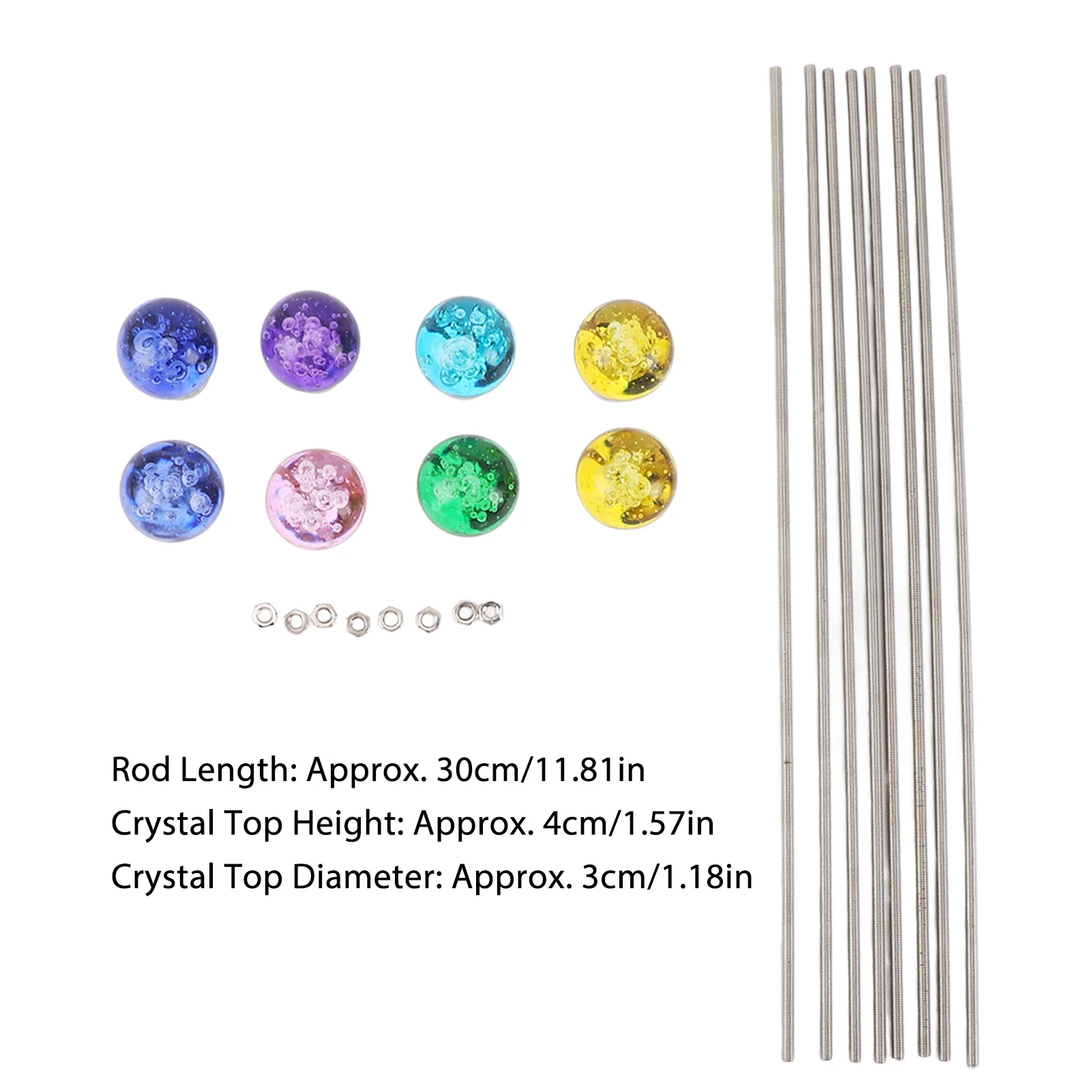 

Сказочные садовые колья, декоративные стержни с резьбой из нержавеющей стали, хрустальная пробка, садовые колья из бисера с гайками для газонов