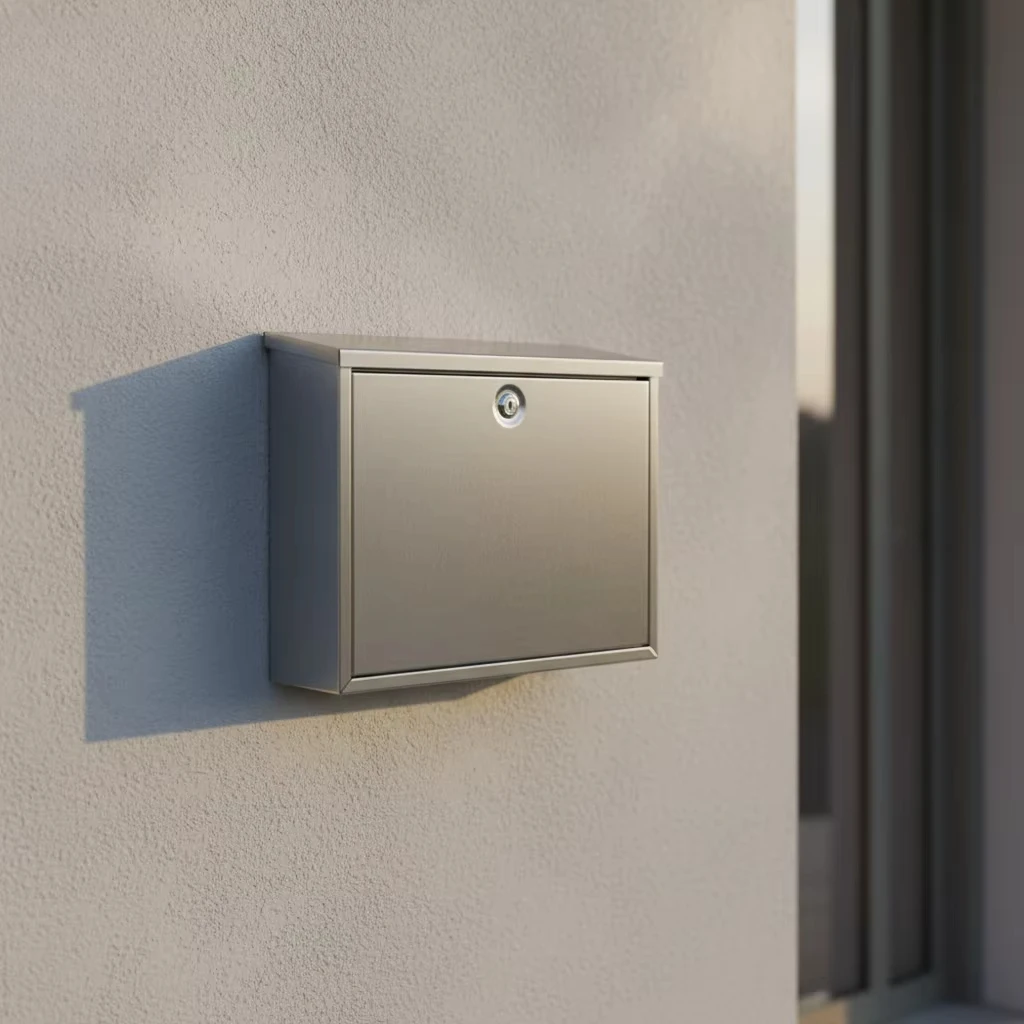 

Free-standing modern outdoor stainless steel powder-coated mailbox for apartment use