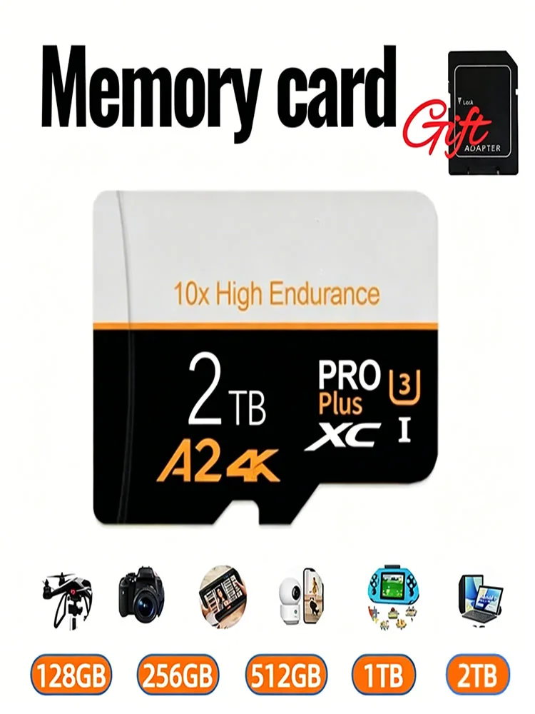 2026 2TB Speicherkarte 1TB Speicherkarte 512GB TF SD-Karte Große Kapazität Flash-Karte Hochgeschwindigkeits-Speicherstick für PC/Handy/Mac/Kamera