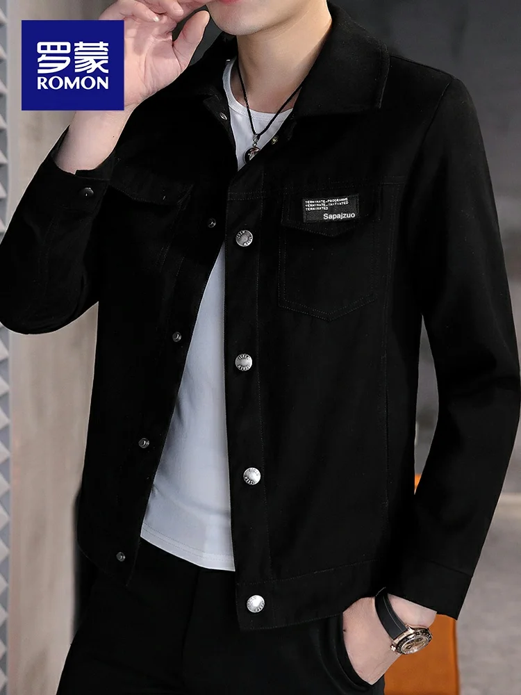 

Rn Men's Workwear Jaet Collared Suede Autumn Winter New Sle Casual Faionable Long Sve Coat Polyester Fabric