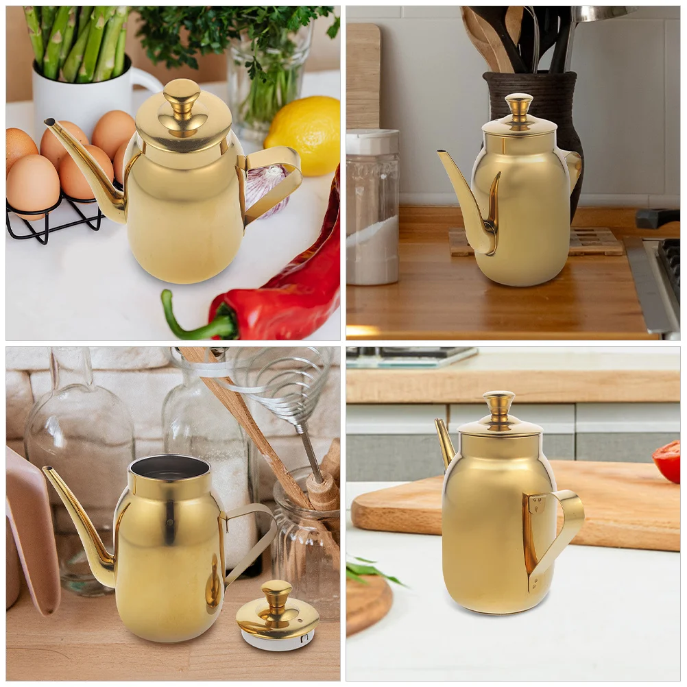 

1pc Dispenser Bottle Stainless Steel Grease Container For Bacon Oil Storage Kitchen Supply Multi-Function Oil Jug Anti-Slip