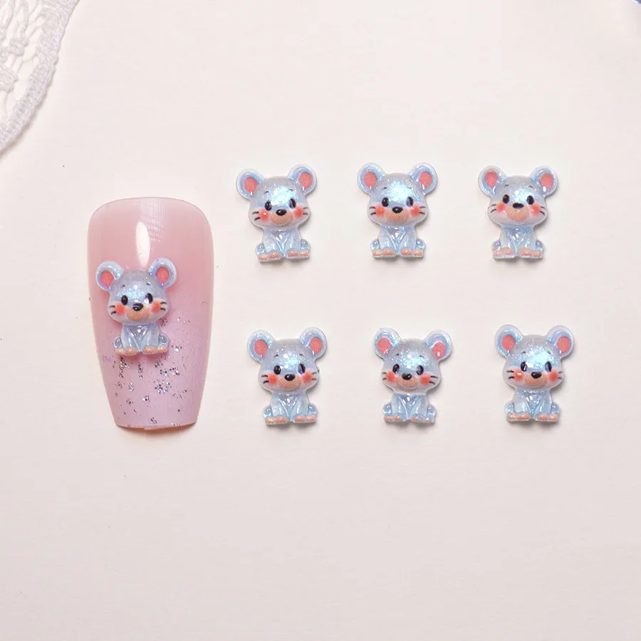 50/100/200 Stück, japanische Cartoon-Tiere, niedlich, 3D, Tierkreiszeichen, Harz, DIY, Nagelzubehör, zum Aufkleben auf Nägel – Detail 13
