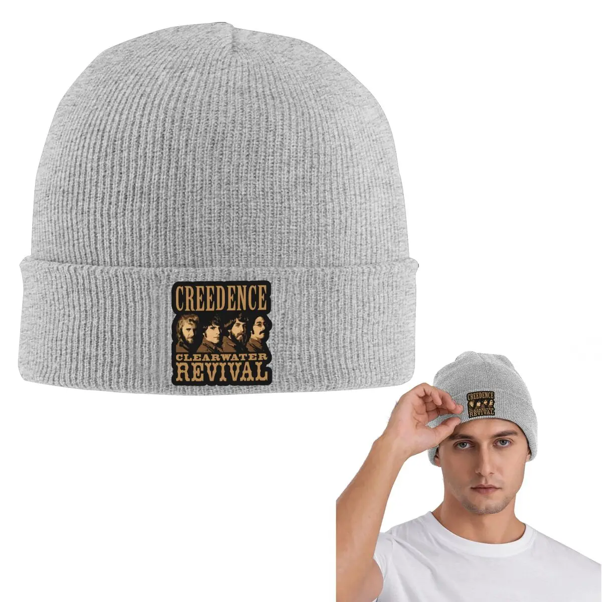 

Creedence Clearwater Revivals теплая вязаная шапка в стиле хип-хоп, осенне-зимняя уличная шапка, шапки для мужчин, женщин и взрослых