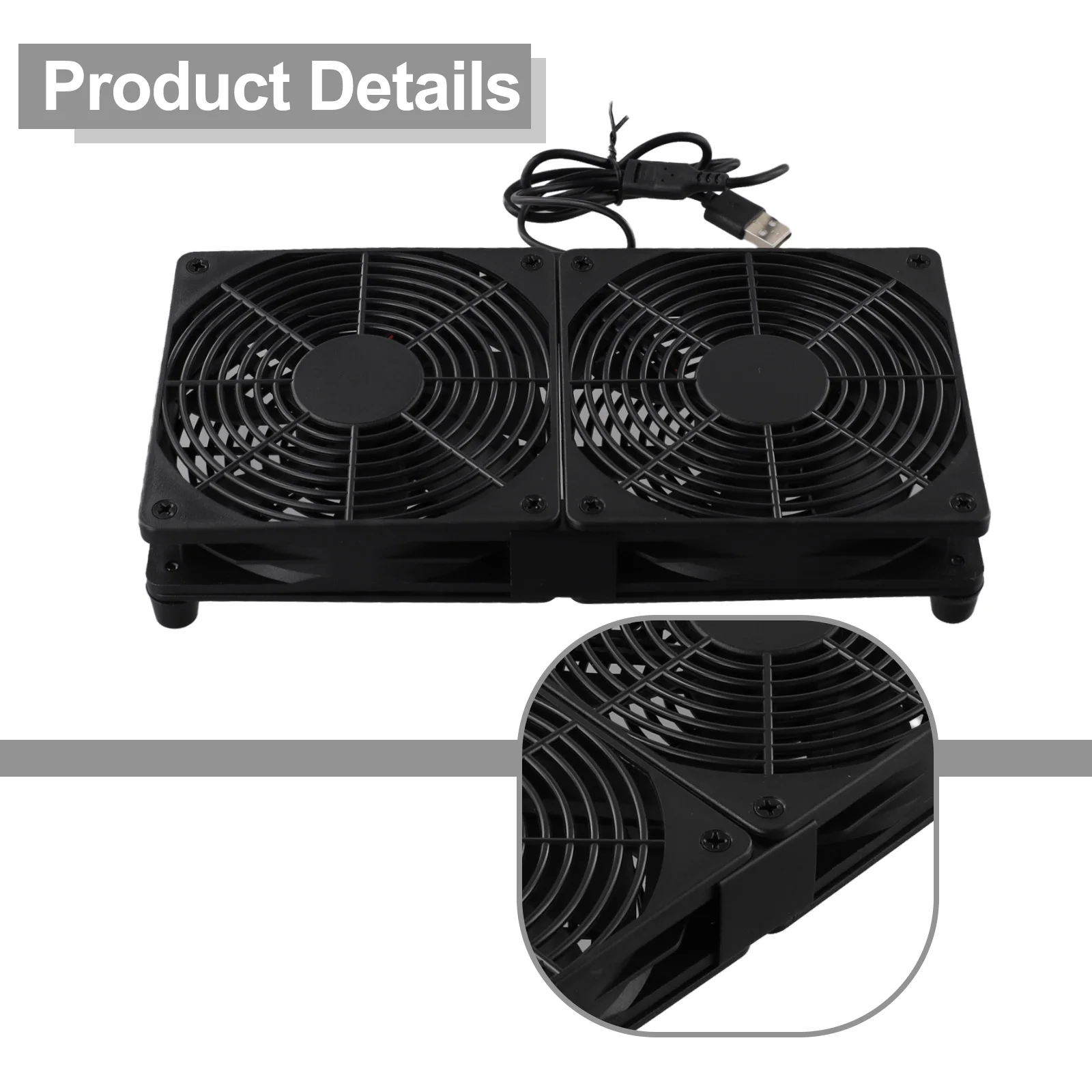 

Home RPM Cooling Fan Powered Router Double Ball Bearings Plastic Dual Fan Aesthetic Appeal Game Consoles V DVRs