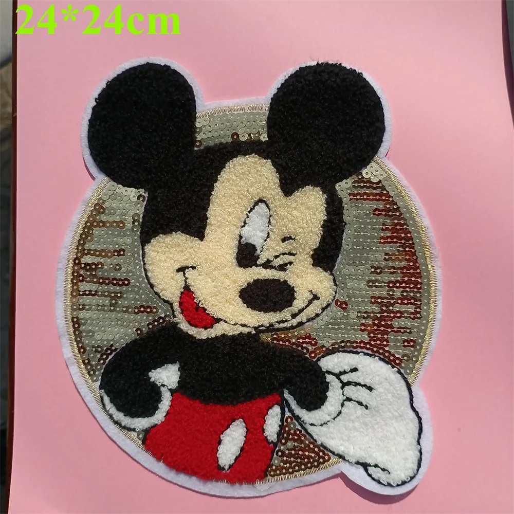 1 Piece Anime Cartoon Minnie Big Head DIY Clothes Patch Embroidery Iron Patch Clothes Hole Sticker Kids Clothing Patch Sticker