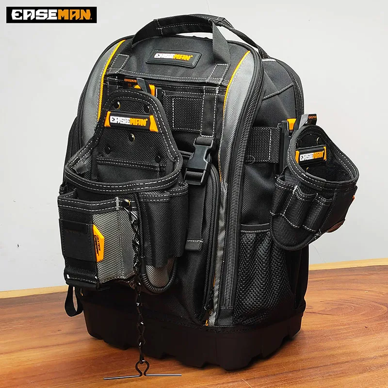 Mochila de electricista de doble hombro con herramientas para hombre, Kit de reparación de bolsa de herramientas profesional grande para exteriores