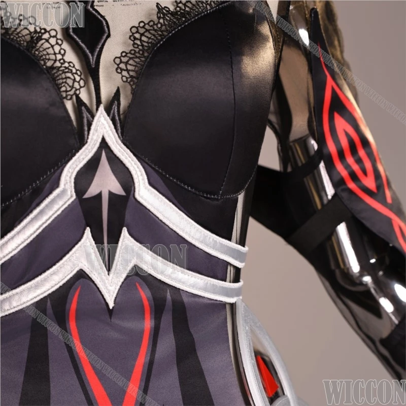 مجموعة كاملة من الزي التأثيري Genshin Impact Ronova Ruler Of Death Death Archon مع أجنحة وبدلة لعبة Comic Con Festival #6