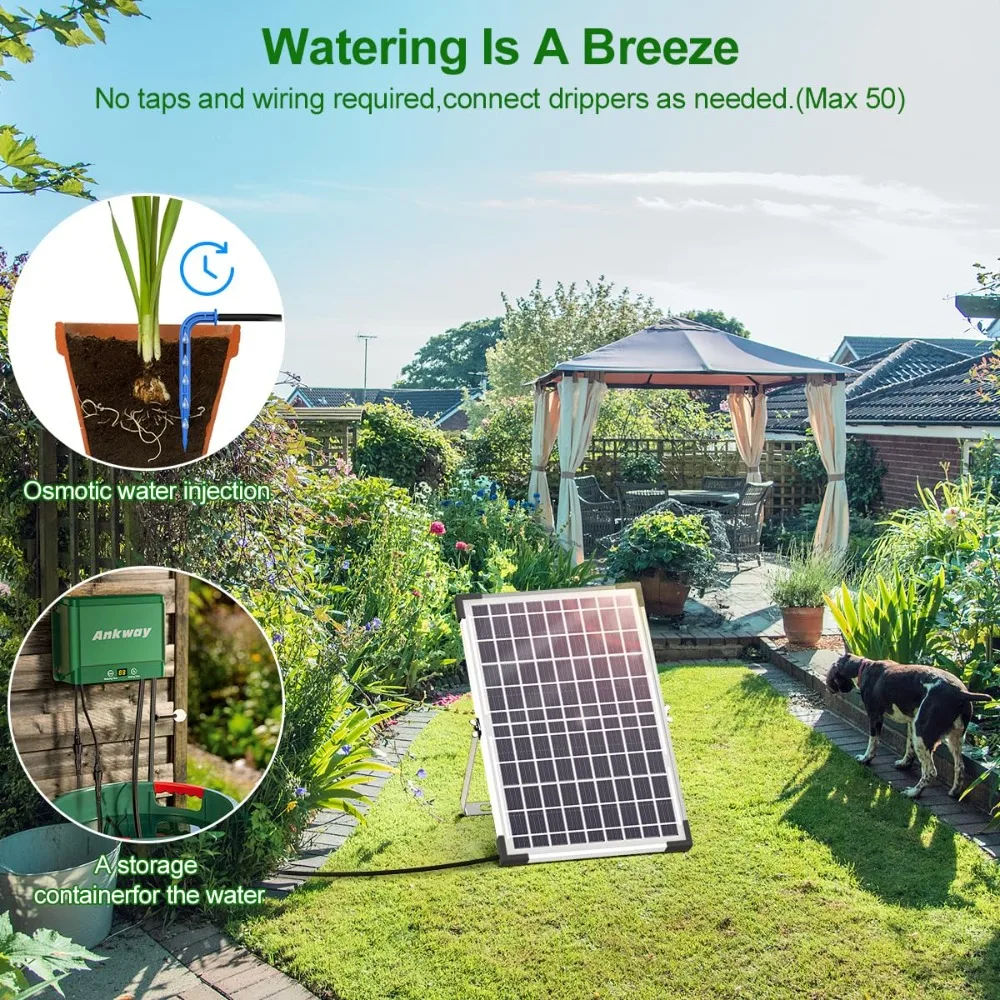 Drip Irrigation Kit Solar Drip System Automatic Watering System for Potted Plants Garden Irrigation Sprinkler & Drippers Home