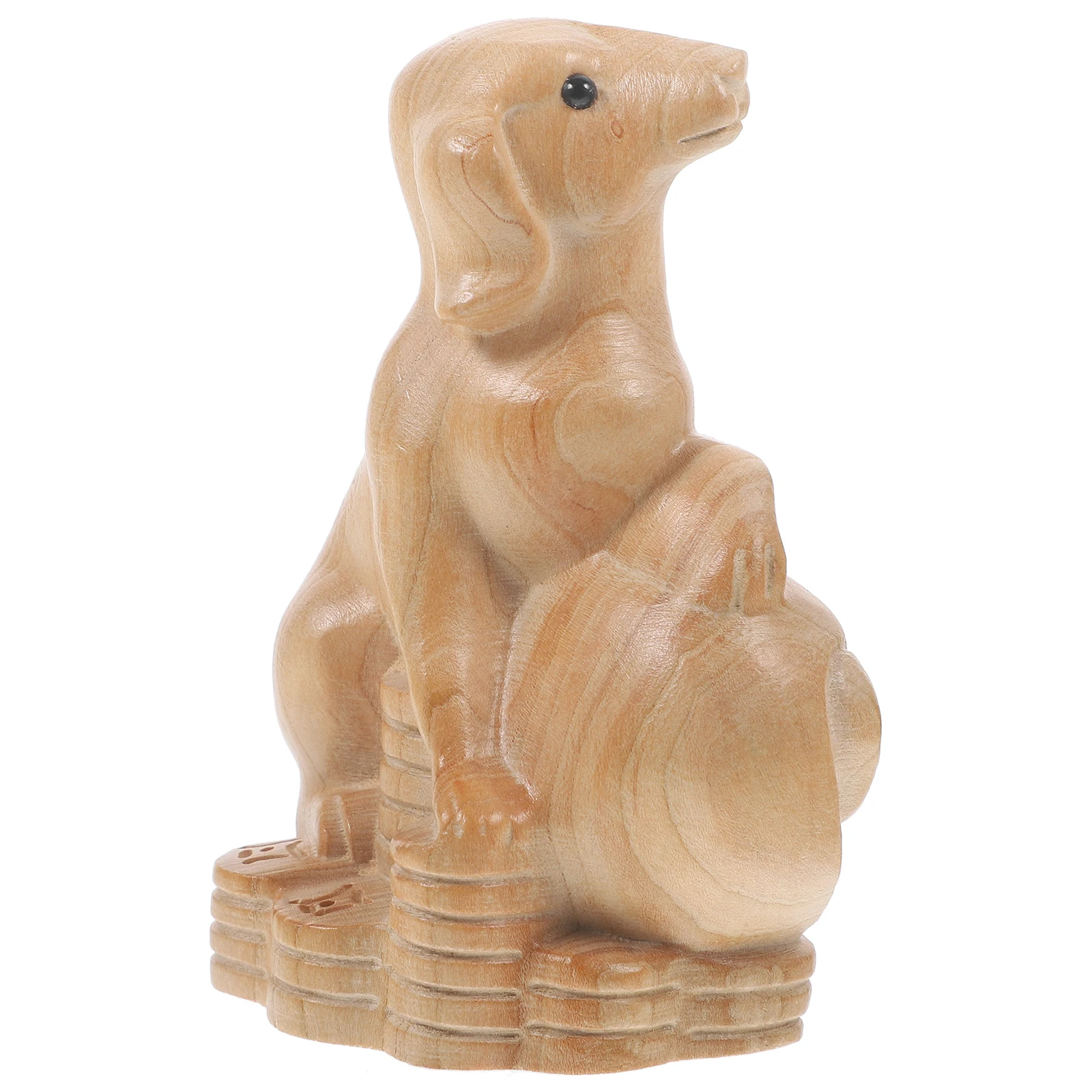 

Zodiac Wood Carving Ornaments Large Dog Figurines Statue Decor Craft Wooden Puppy Carving Home Decor Dog Crafts