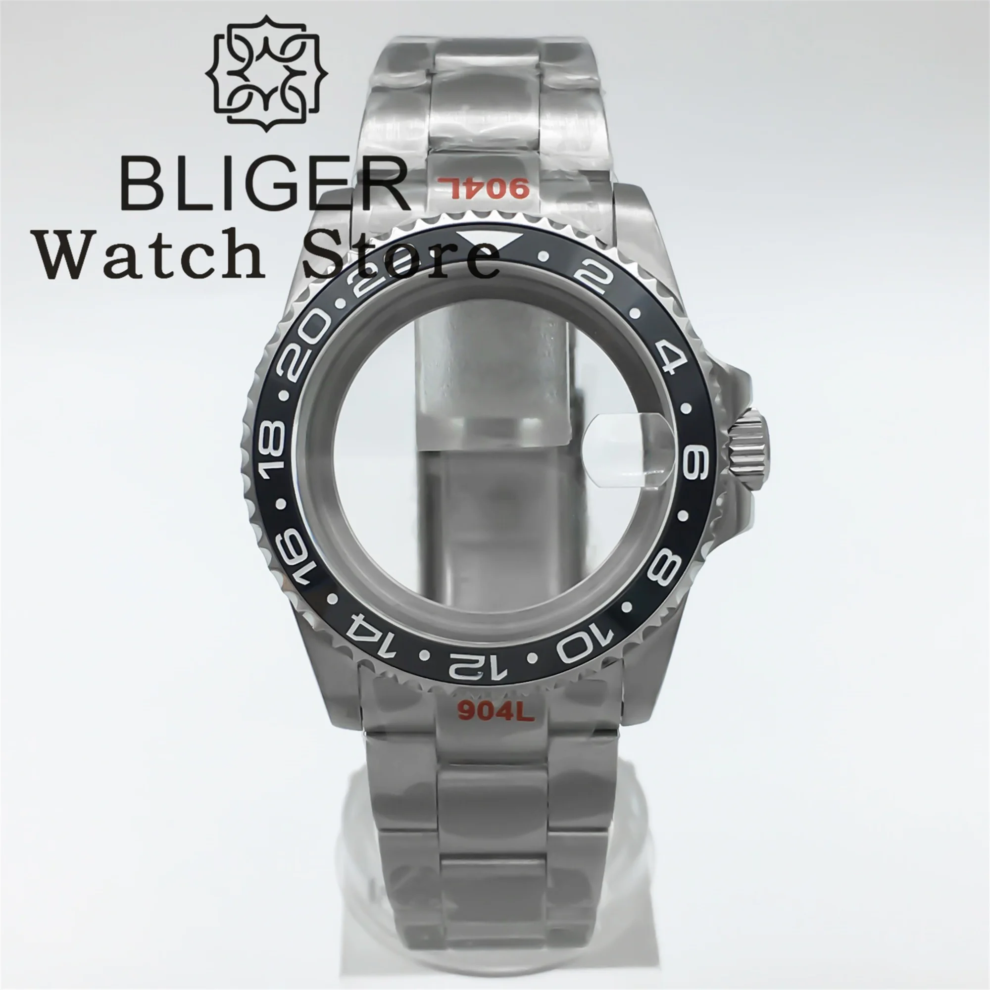 BLIGER 36mm 38mm Diving Case Stainless Bracelet Sapphire Glass Slide Buckle Fit NH34 NH35 NH36 GMT ETA 2824 PT5000 Movement