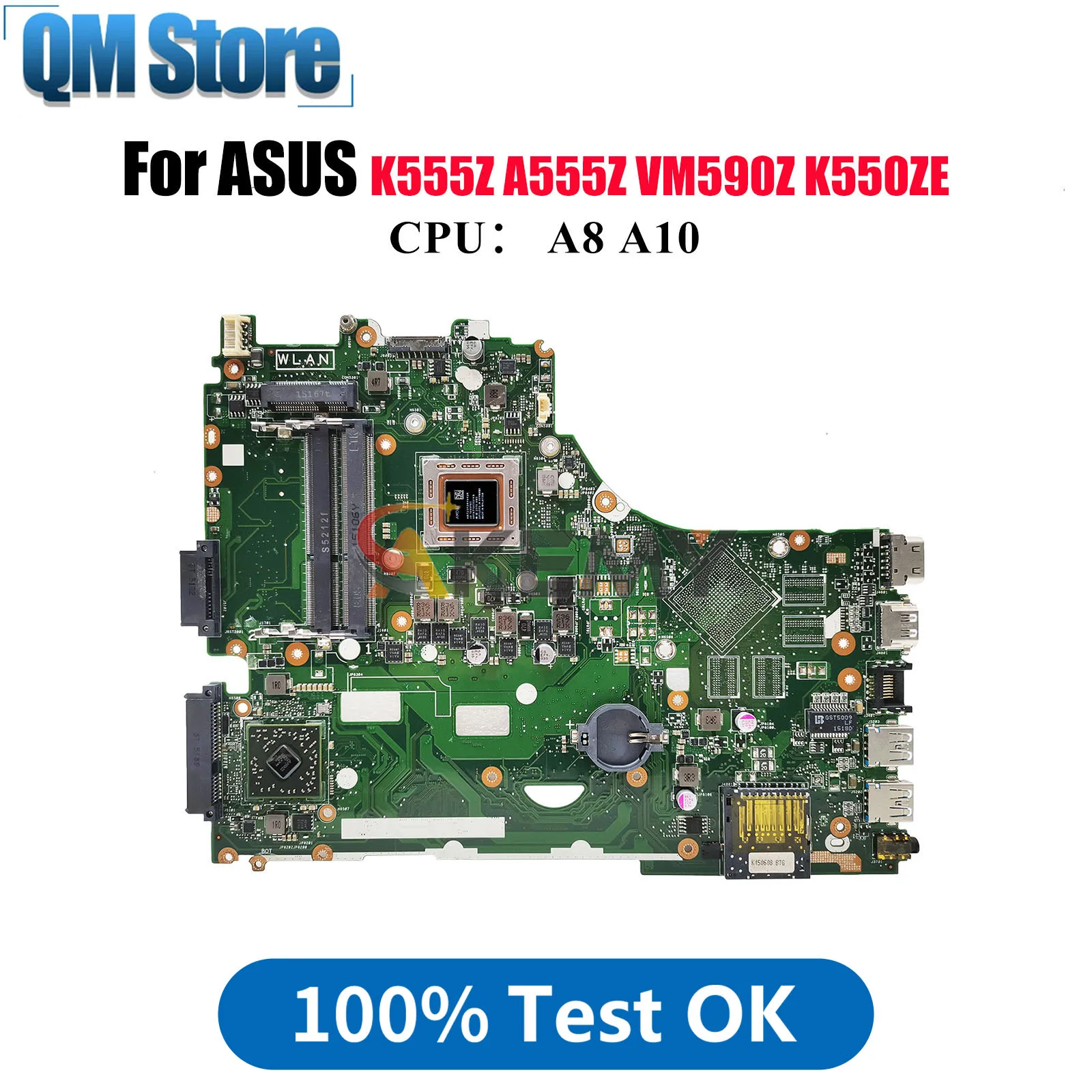 

X550ZA Материнская плата для ноутбука ASUS VivoBook X550ZE K555Z X550Z A550ZE A555Z VM590Z F550ZE K550ZE Материнская плата с процессором A8 A10 stk