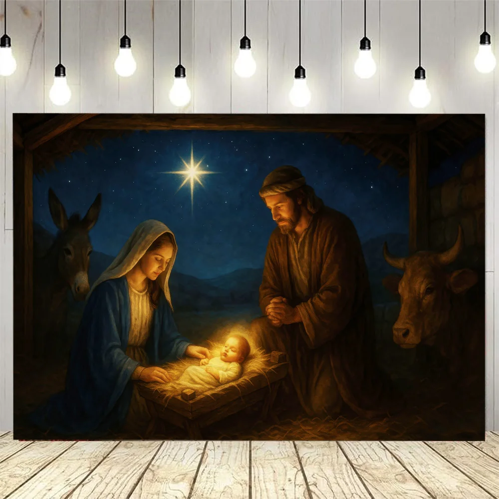 

Background of the Birth of Jesus, Tapestry Wall Hanging, Dreamy Hippie Home Decoration, Poster, Dormitory Fabric Mural