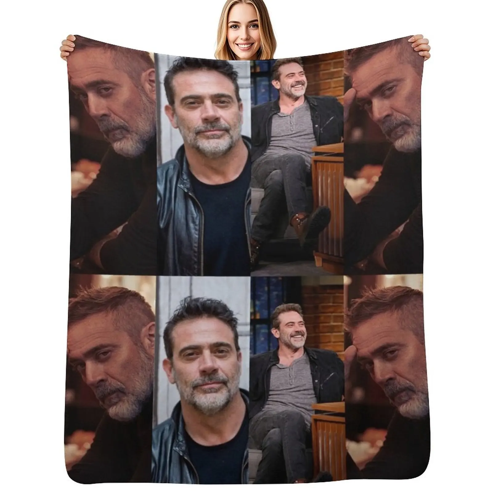 

Collage Jeffrey Dean Morgan Throw Blanket Foldable Soft Warm Blanket for Outdoor Use