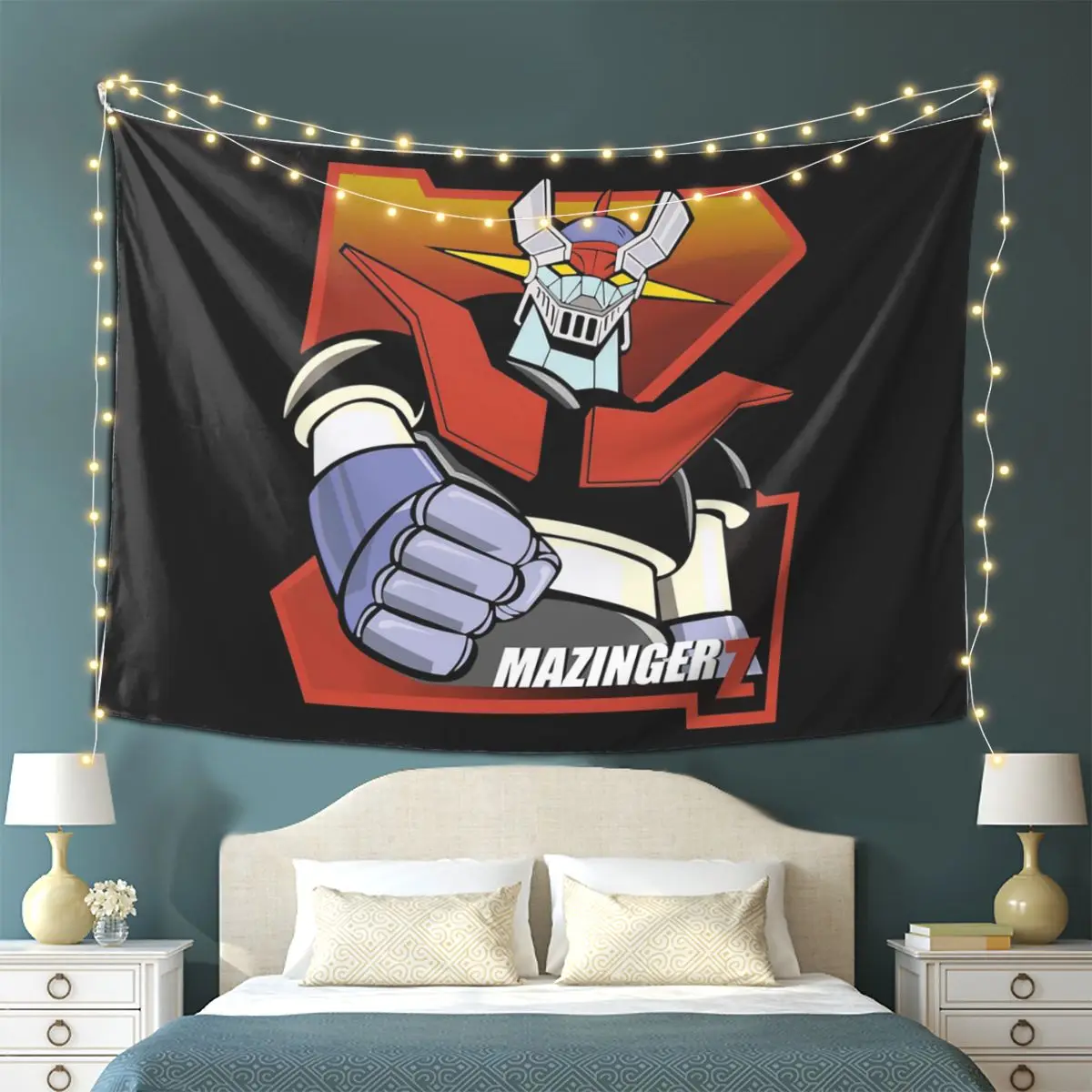 Mazinger Z Goldorak Actarus Grendizer Mask Tapestry Wall Hanging Aesthetic Home Decor Tapestries for Living Room Bedroom