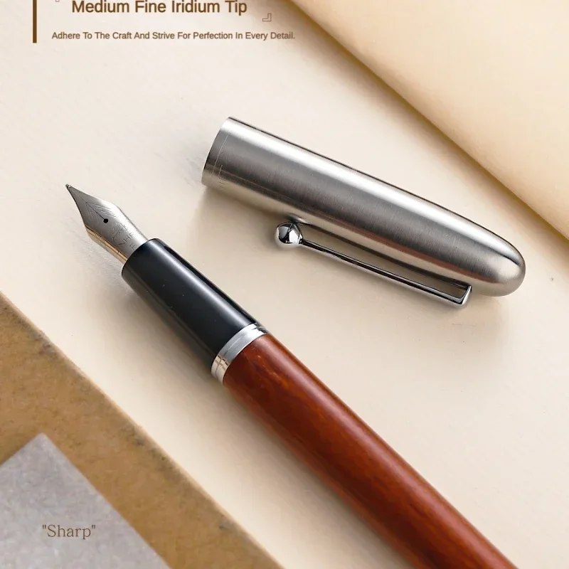 jinhao caneta tinteiro de madeira canetas caligrafia ef f nib escrita escola material de escritorio papelaria luxo elegante 51a novo 01