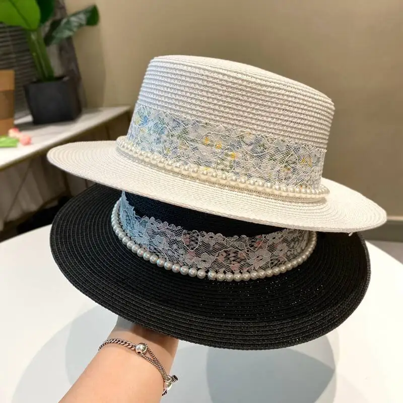 women's-straw-hat-summer-fashionable-beach-sun-hat-wide-brim-flat-top-white-casual-style-versatile-accessory-for-travel-and-b