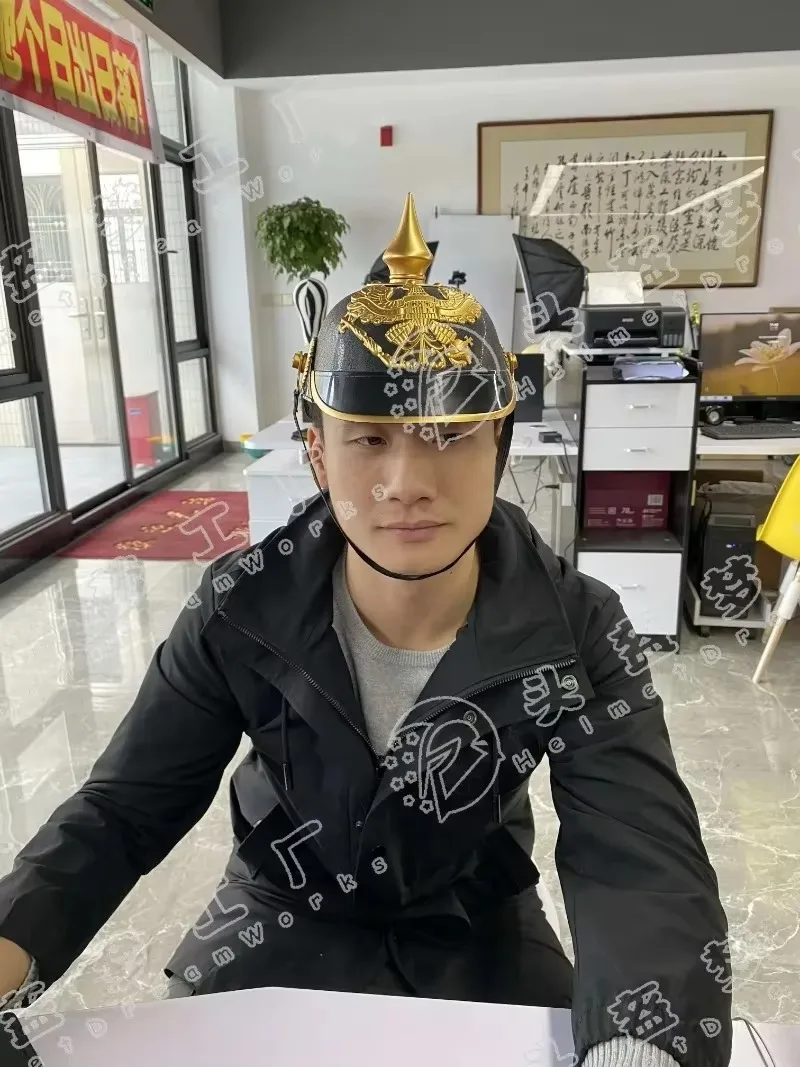 Chapéu pontiagudo de oficial alemão medieval, capacete requintado, adereço de dramatização, presente para reconstituição histórica