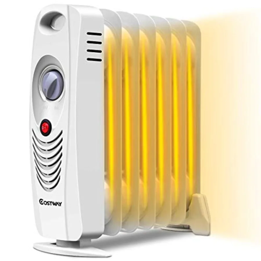 

Oil Filled Radiator Heater 700W Portable Space Heater with Adjustable Thermostat Overheat Protection Electric Heater for Bedroo