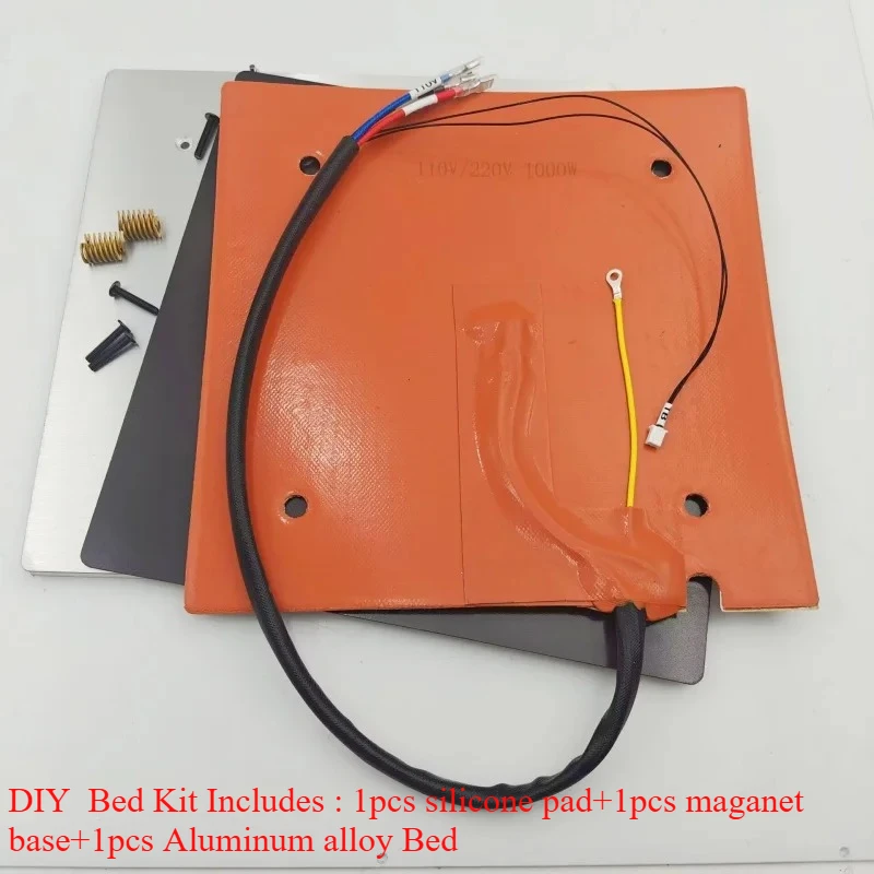 Funssor Anycubic kobra s1/ S1C طابعة ثلاثية الأبعاد 8 مللي متر سبائك الألومنيوم باستخدام الحاسب الآلي الحرارة السرير بناء لوحة 110/220 فولت سيليكون لوحة سخان ترقية عدة #2