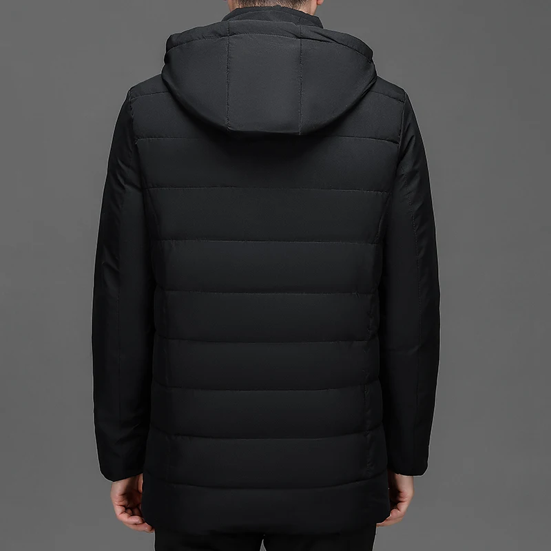 2024 Men Autumn Winter Cotton Jacket Warm Comfortable Padded Thickened Down Jacket 2023 New Clothes Removable Cap XL-5XL