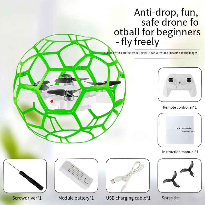 GS01 2.4G RC Racing Football Drone 3D Full Protection Pressure Altitude Brushless Remote Control Quadcopter For Kid Adult view 5