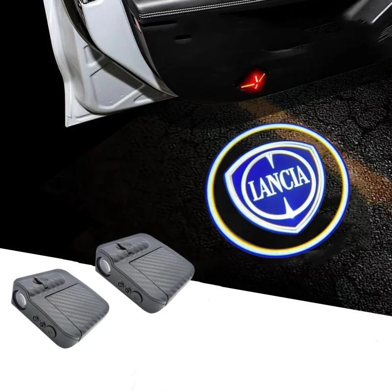

2Pcs Car HD Projector Lamp Car Door Wireless Welcome Lights LED Decoration for Lancia Delta Ypsilon Lybra Musa Kappa Voyager
