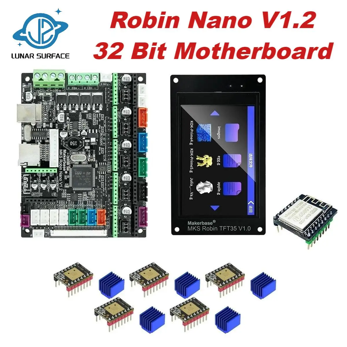 

LS-3D Printer Parts Makerbase Control Board MKS Robin Nano V1.2 32 Bit Motherboard Support Marlin2.0 TFT35 3.5 Inch Touch Screen