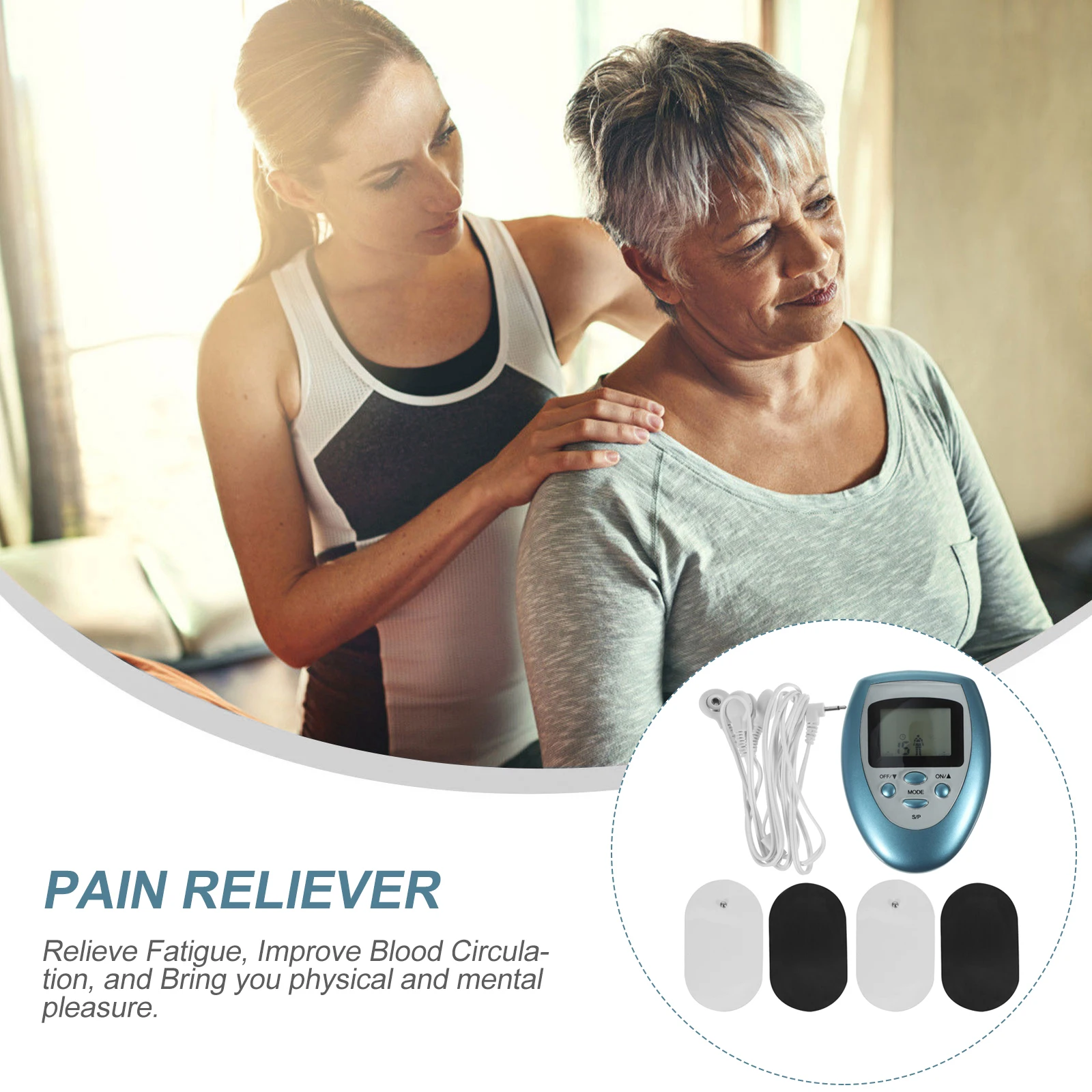 

Portable Small Electric Muscle Stimulator Device for Waist Shoulder Leg Pain Relief Massage Therapy Machine Massage Machine