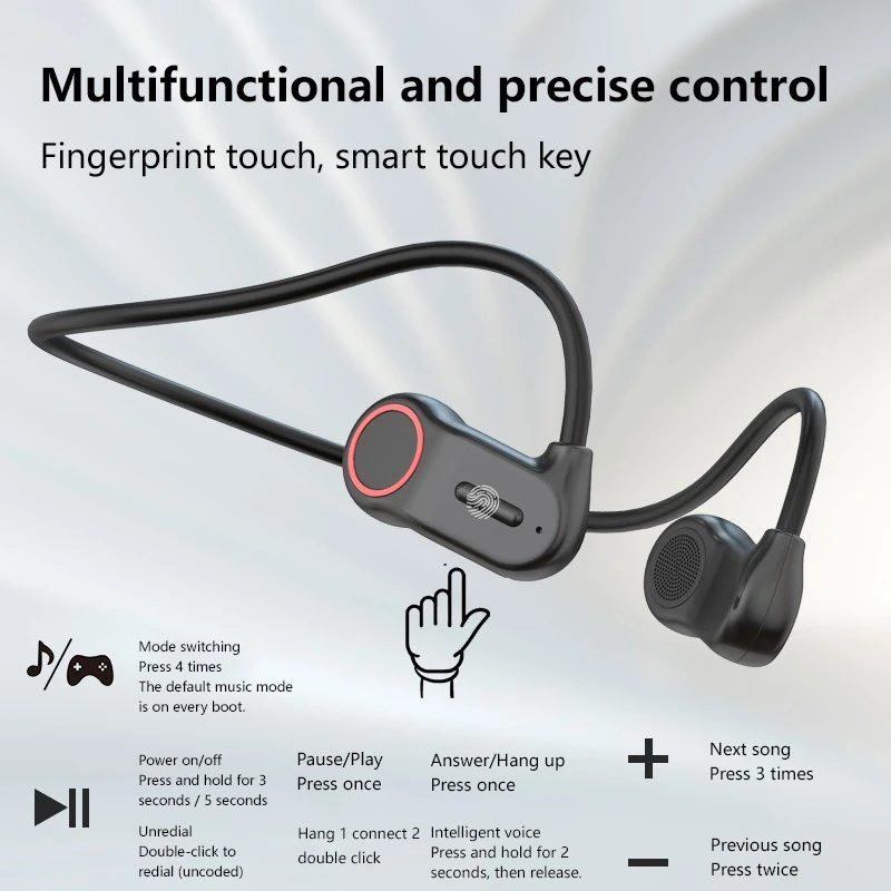 2026 New Bluetooth Earphone Neck Mounted Wireless Headset Sports Wireless HiFi Stereo Music Headset Smooth Sound Conduction view 2