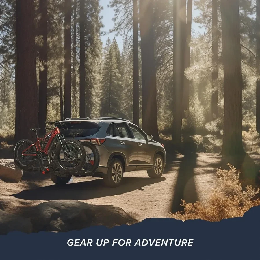 Hitch Mounted Bike Rack Smart Tilting 2-Bike Platform Style 150 lbs Capacity Carrier for Standard Fat Tire and Electric Bicycle