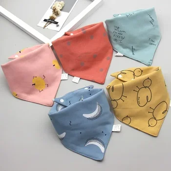 5 pçs/set bebê saliva toalha triângulo cachecol algodão bandana babadores à prova dwaterproof água recém-nascidos meninos meninas pano absorvente babador saliva cachecol