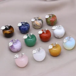 Natural Stone Pendant Section Apple Shape Gemstones Exquisite Charm for Jewelry Making Diy Necklaces Earrings Accessories Gifts