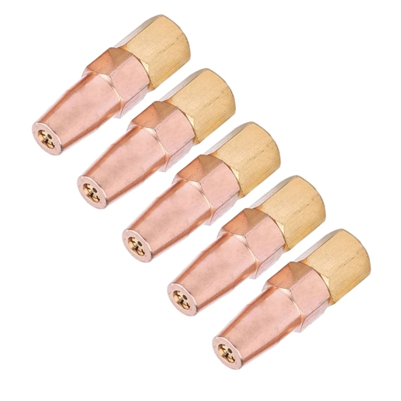 

dwan 5Pcs Oxy Propane Gas Welding Nozzle Brass Welding Tip For H01-6 Welding Torch