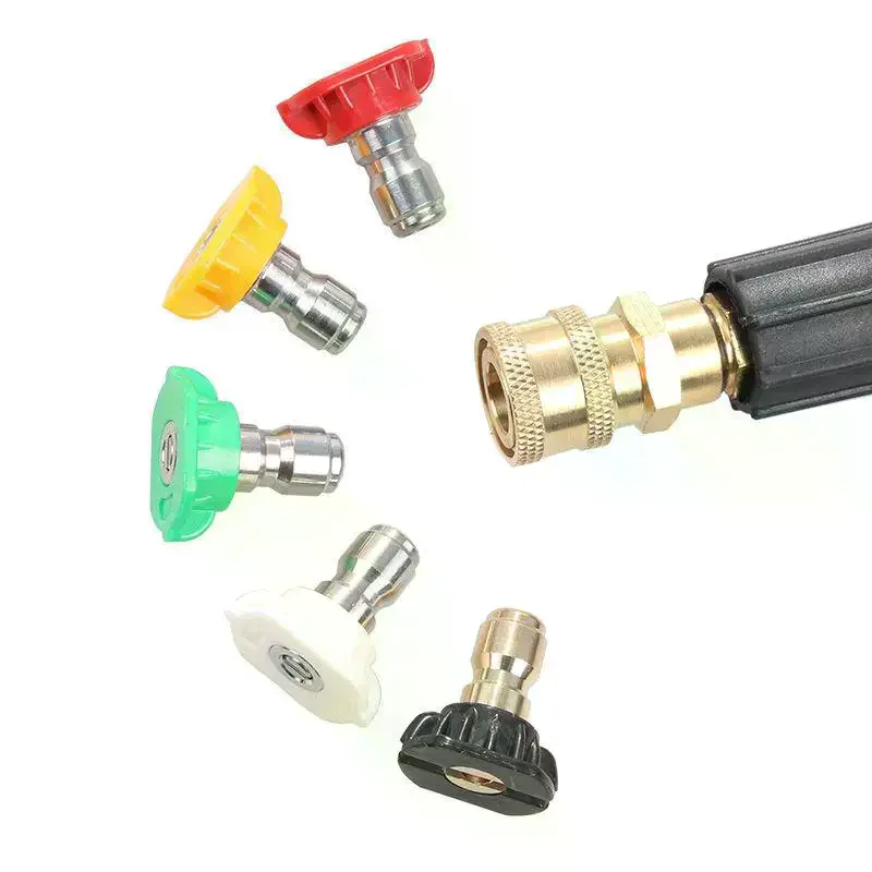 5 Pcs 1/4 Inch Quick Connect High Pressure Washer Nozzle 0 15 25 40 65 Degree Watering Soap Tip for Garden Cleaning & Car Wash