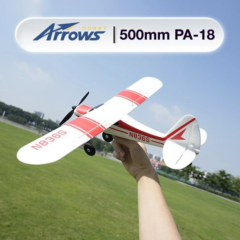Blue Arrow Rc Airplane 500mm Wingspan Pa 18 Electric Fixed Wing Remote Control Plane Model For Beginner Hobbyists