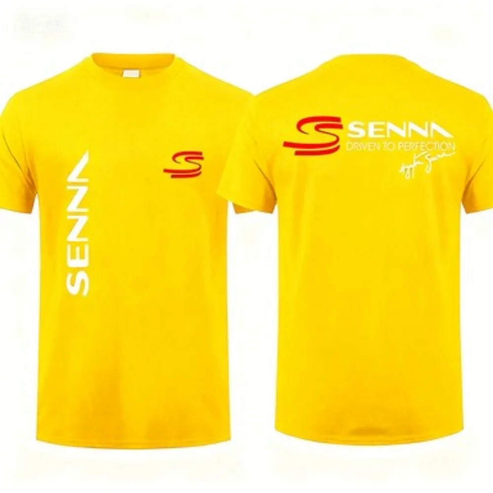 الصيف في الهواء الطلق شخصية الأزياء الرياضية البرازيلي الفورمولا واحد قصيرة الأكمام جولة الرقبة تي شيرت الرجال جديد أعلى تي شيرت #2